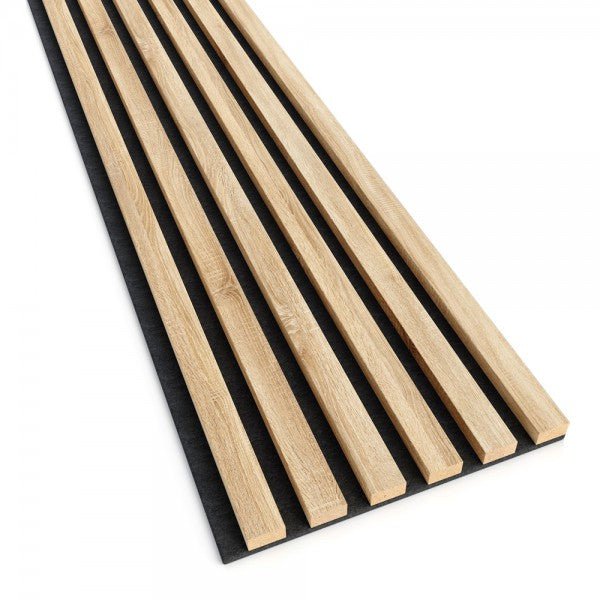 Acoustic Slats Panel - OAK Grey - Acoustic slats panel - DecorMania.eu