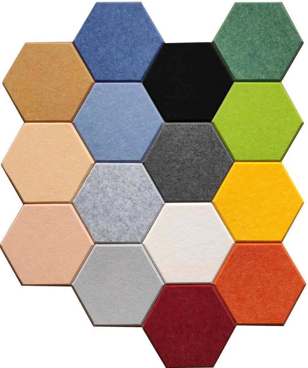 HEXA Felt 3D Panel - BLACK 3pcs. - DecorMania.eu