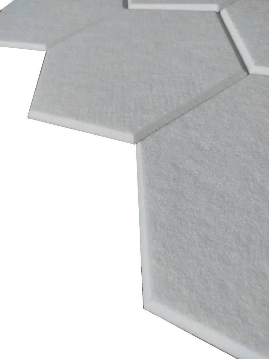 HEXA Felt 3D Panel - WHITE 3pcs. - DecorMania.eu