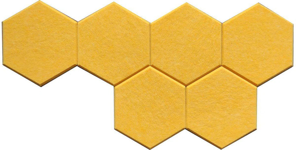 HEXA Felt 3D Panel - YELLOW 3pcs. - DecorMania.eu