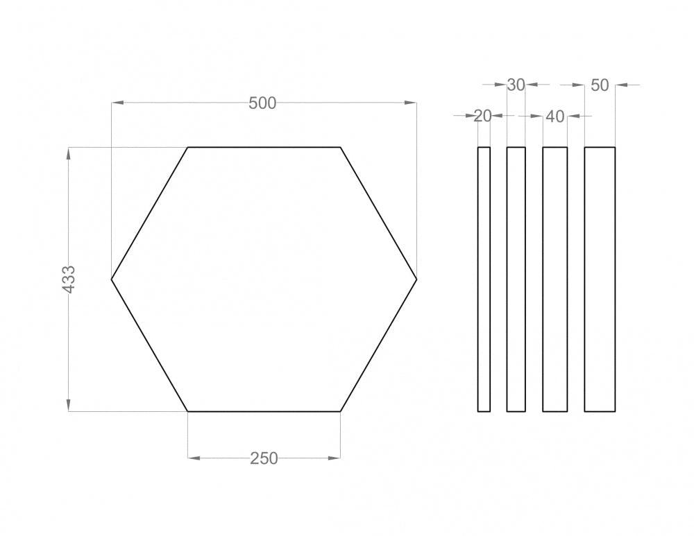 3D Wall Panels - HEXA L Soft Acoustic Wall Panel