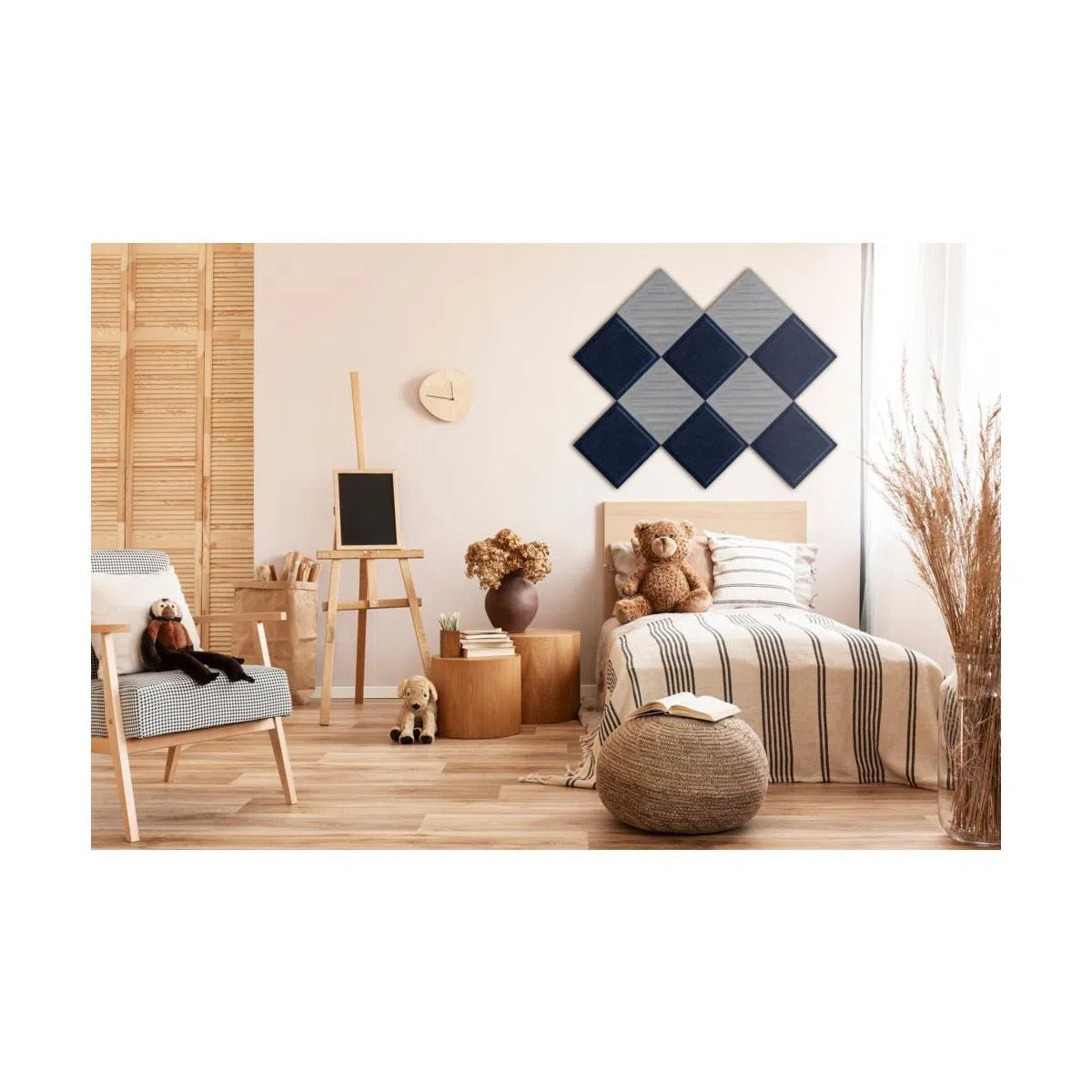 SQUARE RIFT 2 Felt Panel - NAVY - DecorMania.eu