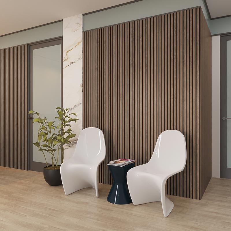 Walnut Acoustic Slat Wall Panel 240 x 60 - DecorMania.eu