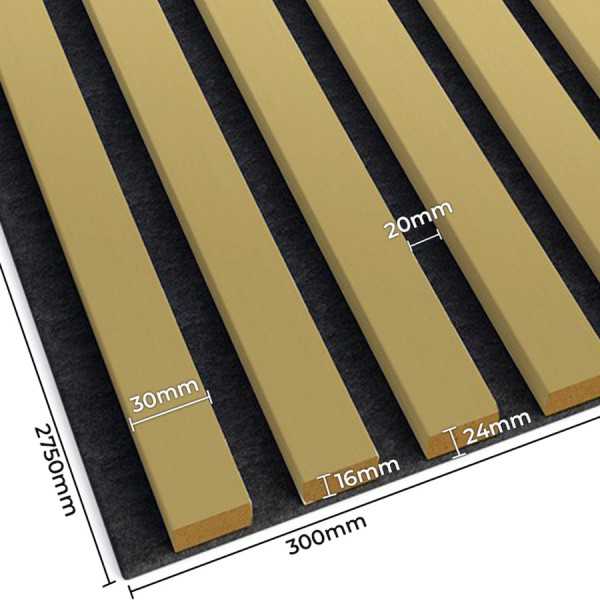 Acoustic Slats Panel - Golden - Acoustic slats panel - DecorMania.eu