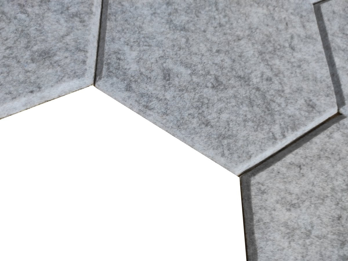HEXA Felt 3D Panel - GREY 3pcs. - DecorMania.eu